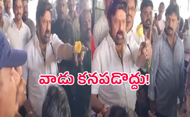 Nandamuri Balakrishna again fire on a fan at Vizag airport