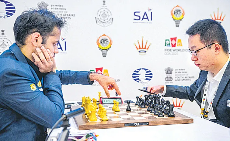 Arjun Irigesi quarterfinal match at the World Cup chess tournament goes to a tiebreak