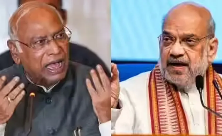 Congress Chief Kharges RSS Ban Demand Amit Shahs Counter