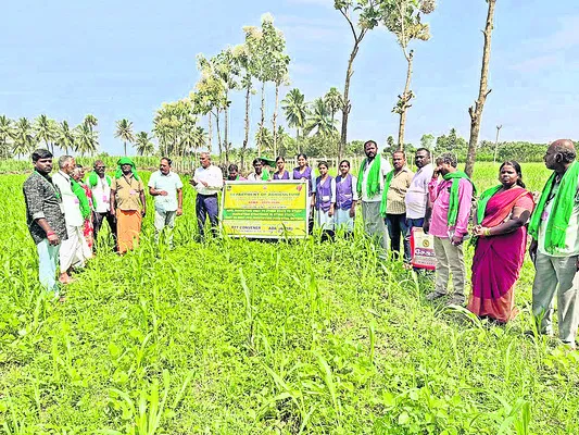 వేమూరులో తమిళనాడు  రైతుల విజ్ఞాన యాత్ర 