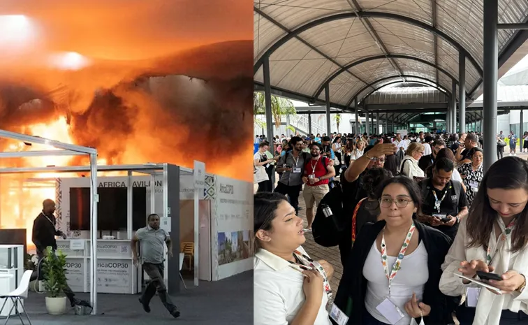 Massive Fire Breaks Out At COP30 Venue In Brazil Video Viral