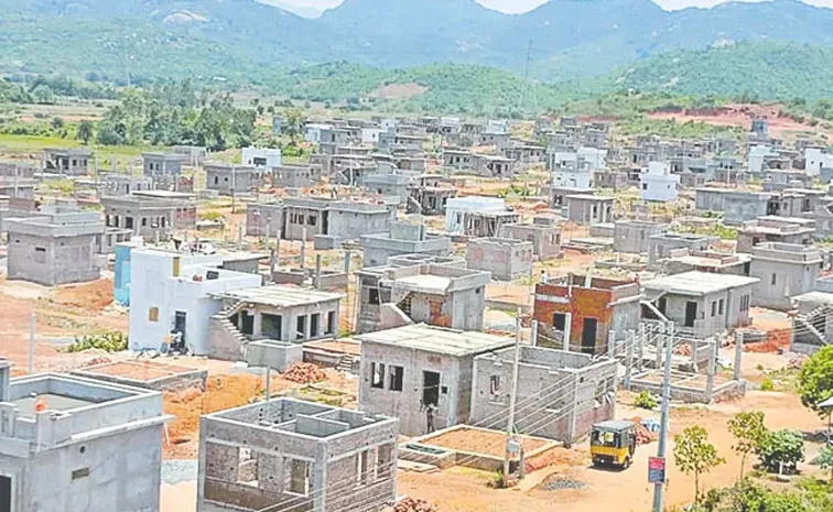 Incomplete housing construction in Jagananna Colonies