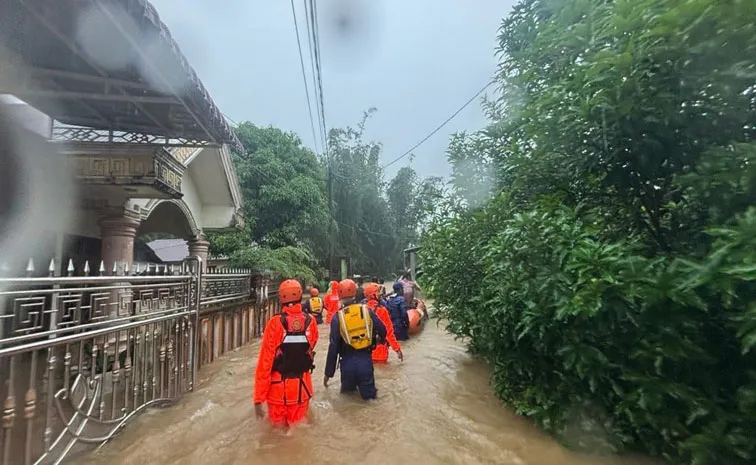 Landslides and flash floods on Indonesia Sumatra islands