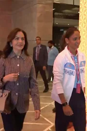 Nita Ambani and Harmanpreet Kaur walk in for the WPL auction