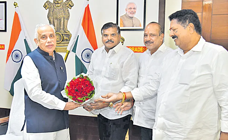 Botsa speaks to the media after meeting the governor