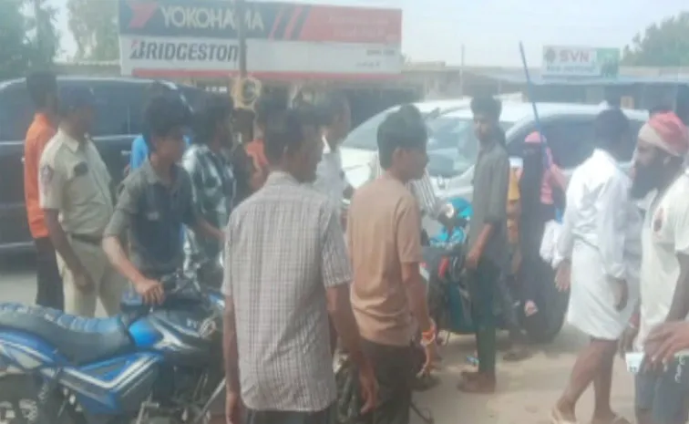 Ex Minister Palle Raghunatha Reddy Vehicle Collided With Bike