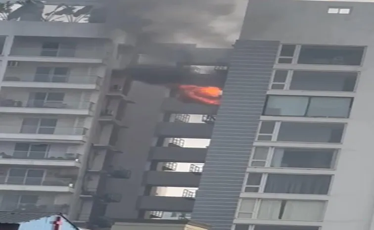 Fire accident on Visakhapatnam Beach Road
