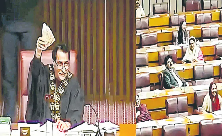 Pakistan speaker Ayaz Sadiq waves lost cash, 12 MPs raise hands