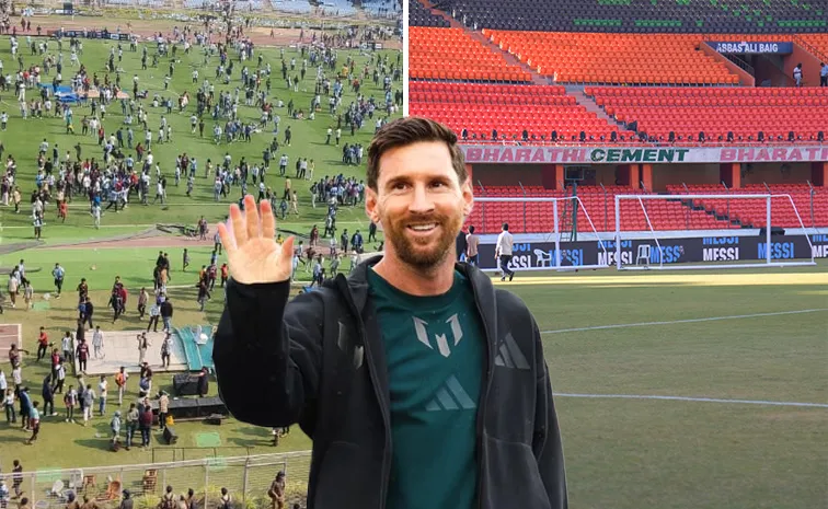 Telangana Police High Security At Uppal Stadium Over Messi Game