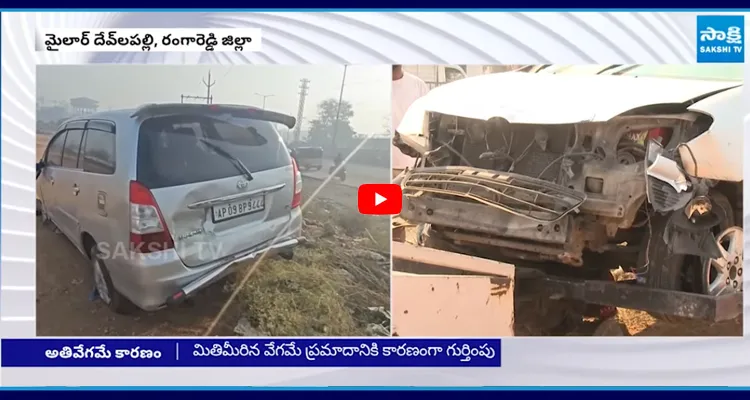 దుర్గా నగర్ చౌరస్తా వద్ద అదుపు తప్పిన వాహనం