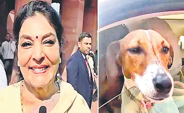 Congress MP Renuka Chowdhury defends bringing a rescued dog to Parliament