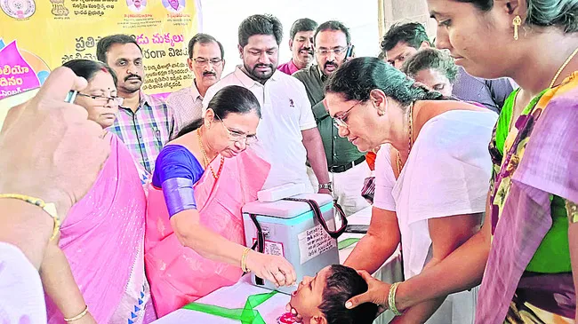 96.12 శాతం మందికి పోలియో చుక్కలు 