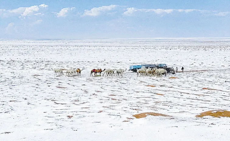 సౌదీపై మంచు దుప్పటి