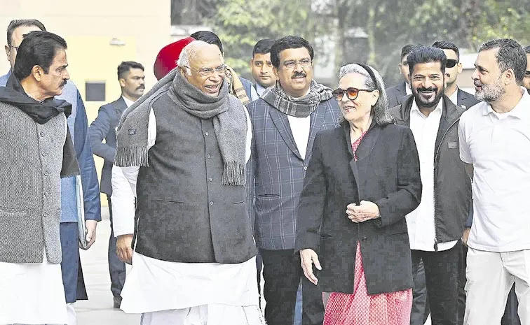 Telangana CM Revanth Reddy Attends CWC Meeting in Delhi3