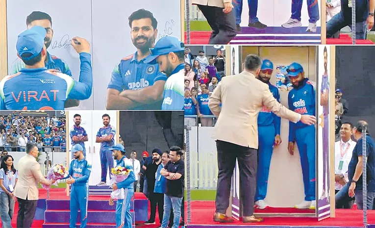   Indian legends Rohit Sharma and Virat Kohli in a special felicitation ceremony