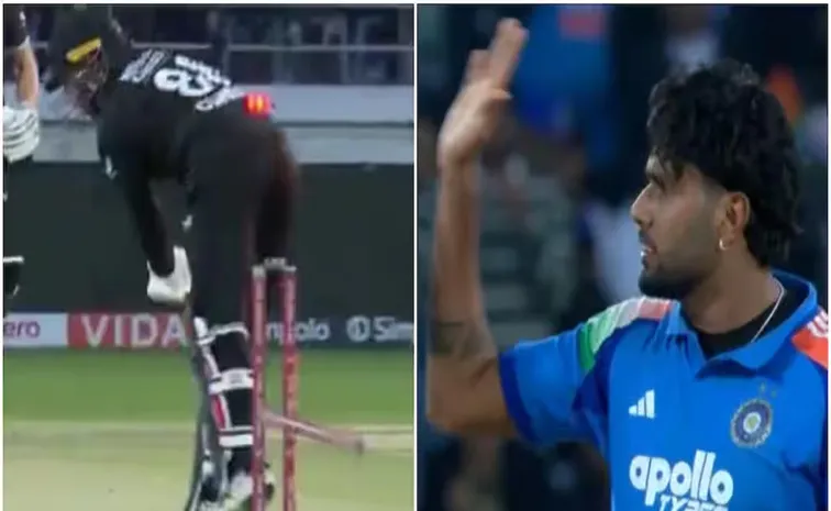 వారెవ్వా హ‌ర్షిత్‌.. దెబ్బకు ఆఫ్ స్టంప్ ఎగిరిపోయింది! వీడియో