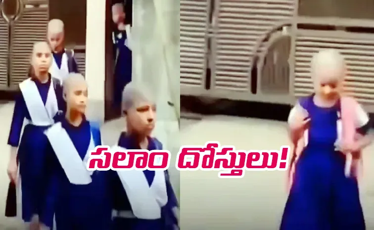 she Lost Her Hair Due To Cancer Classmates Teachers Shaved Their Heads To Cheer Her 