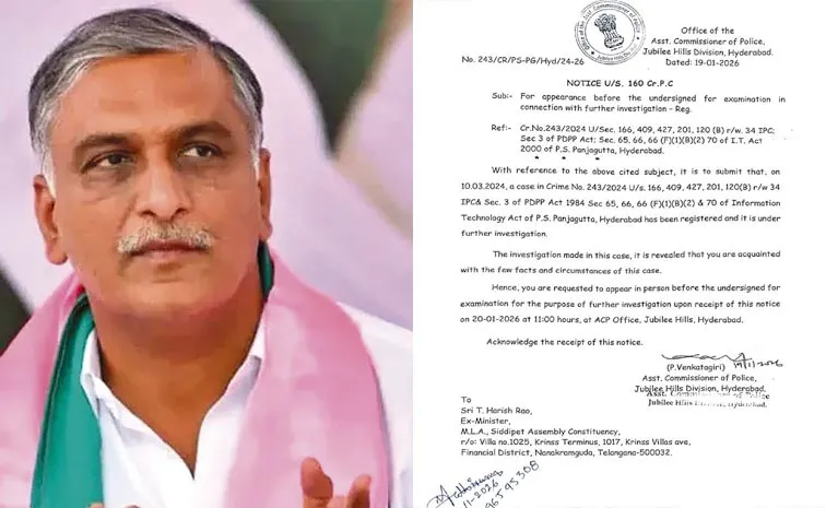 CIT Notices To Harish Rao In Phone Tapping Case