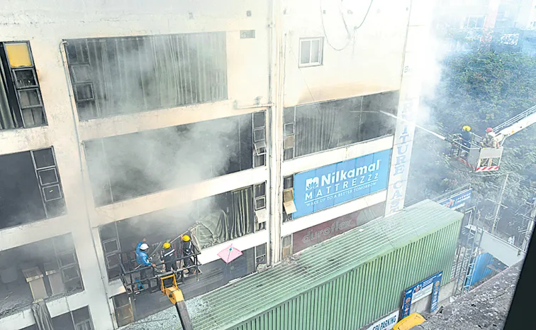A massive fire broke out in a furniture shop in Nampally