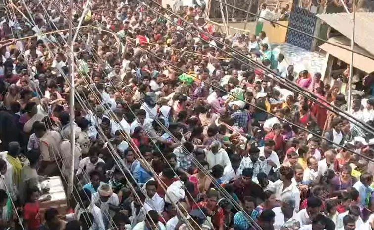 అరసవల్లిలో తోపులాటలో స్వల్ప తొక్కిసలాట కూడా జరిగింది