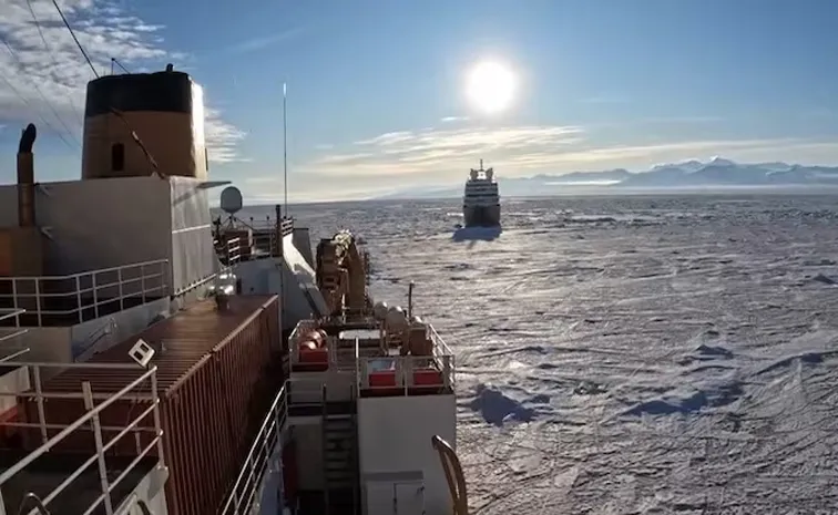 Luxury cruise ship rescued from Antarctic ice by US Coast Guard