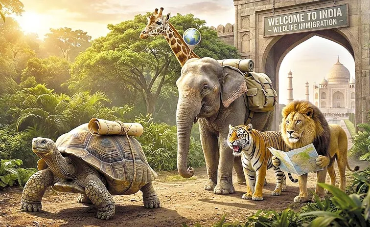 Sakshi Funday Special Story: Foreign animals in Indian forests