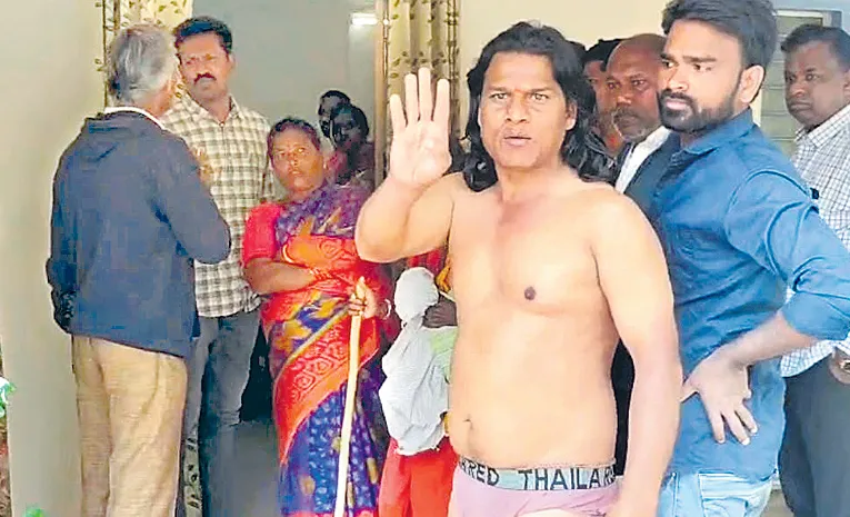 Farmer Stage Tahsildar Office Over Land Dispute in Vikarabad