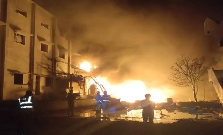 Fire at Yadadri Pharma Company