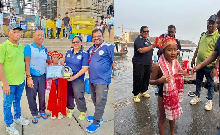 ఏడేళ్ల చిచ్చర పిడుగు..సముద్రాన్ని ఈదేసింది..!