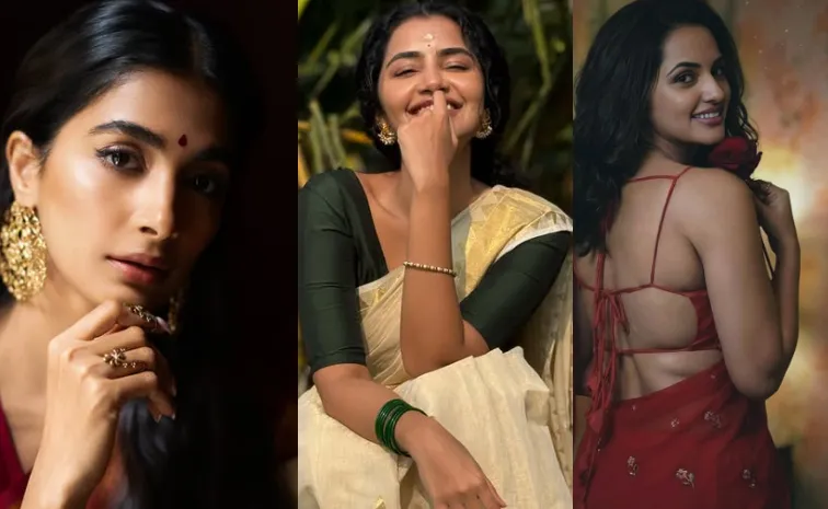 రెడ్‌ రోజ్‌లా జ్యోతి పూర్వాజ్.. పట్టుశారీలో బుట్టబొమ్మ పూజా హెగ్డే..!