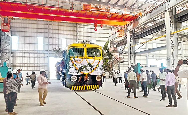 Trial run at the railway coach factory