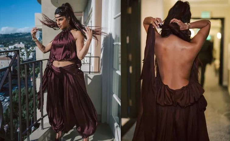 Priyanka Chopra Wear Dhoti Style dress At The Bluff Press Tour