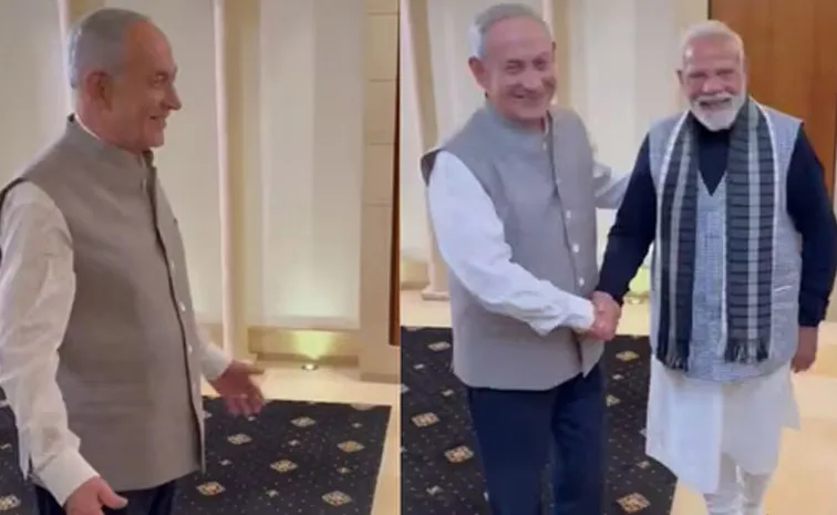 In Modi jacket and kurta Netanyahu surprises PM Modi