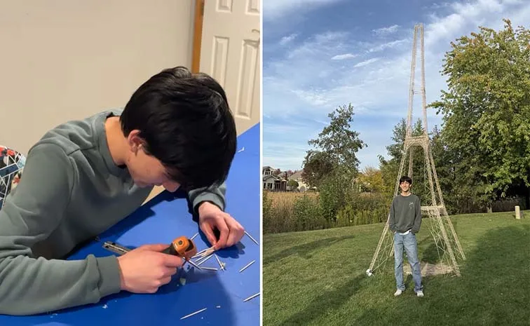 A teenager built the record breaking toothpick tower