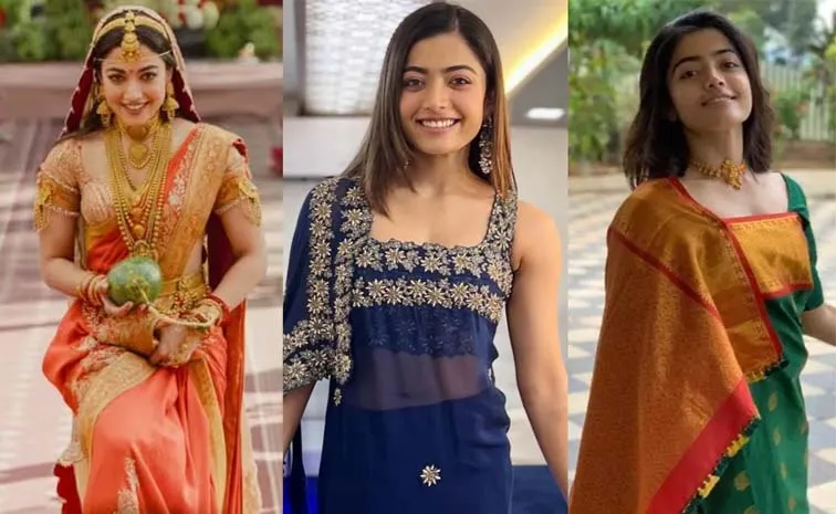 నటి రష్మిక మందన్న 'కొడగు' శారీ స్టైల్‌..!