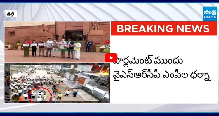 పార్లమెంట్ ముందు వైఎస్ఆర్సీపీ ఎంపీల ధర్నా