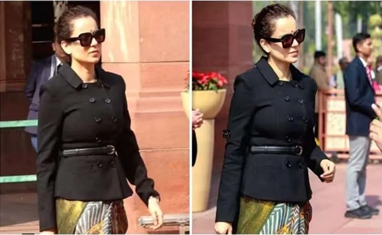 Parliament session: స్టైలిష్‌ సిల్క్‌ చీరలో మెరిసిన కంగనా..!