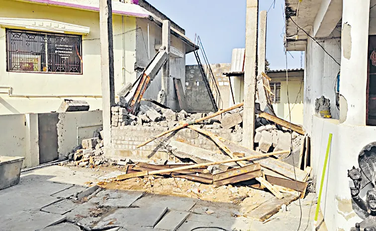 Demolition of structures at the Varahi Ammavari temple