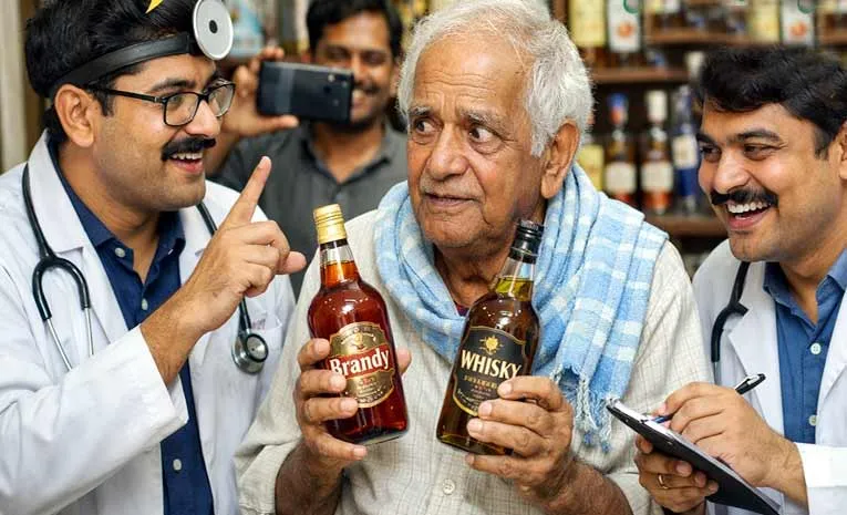 దగ్గుకు బ్రాందీ, దురదకు విస్కీ.. తాతయ్య షాక్!