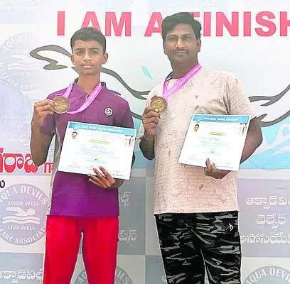 కృష్ణా రివర్‌క్రాసింగ్‌ స్విమ్మింగ్‌ పోటీల్లో ప్రతిభ