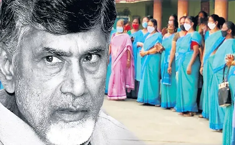 Chandrababu Govt pressure on Anganwadis