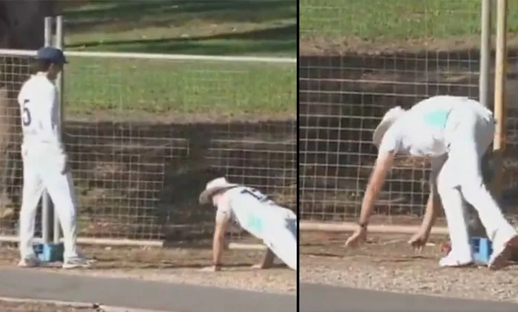 బంతి కోసం క్రికెటర్‌ నానాతిప్పలు!