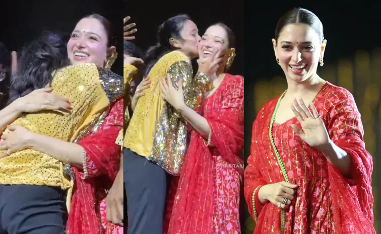 అభిమానికి ముద్దు పెట్టిన తమన్నా..వీడియో వైరల్‌