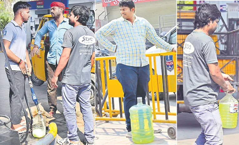 petrol diesel shortage rumours hyderabad long-queues