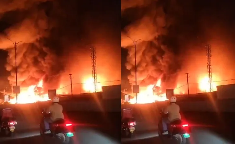 బాచుపల్లిలో భారీ అగ్నిప్రమాదం.. ఎగసిపడిన మంటలు..