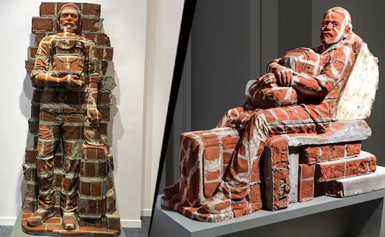 Bricks from Demolished Homes and Turns them into Art1