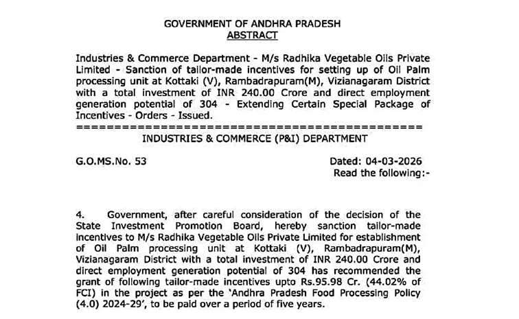 CEO Geddam Shekhar Babu Clarifies Subsidy To Radhika Vegetable Oils