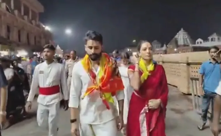 Naga Chaitanya and sobitha visits Shree Jagannath Temple