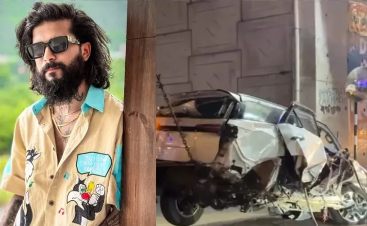 YouTuber Anurag Dobhal crashes car on Delhi Meerut Expressway1