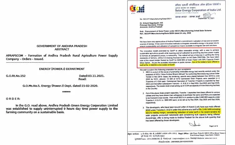 The goal is to provide free electricity to the farmers for 25 years